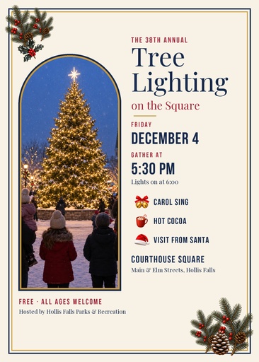 5 × 7 invitation size of Tree Lighting on the Square