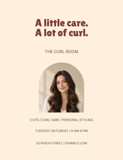 Letter flyer size of The Curl Room