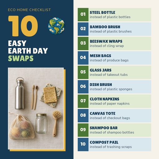Square post size of 10 Easy Earth Day Swaps