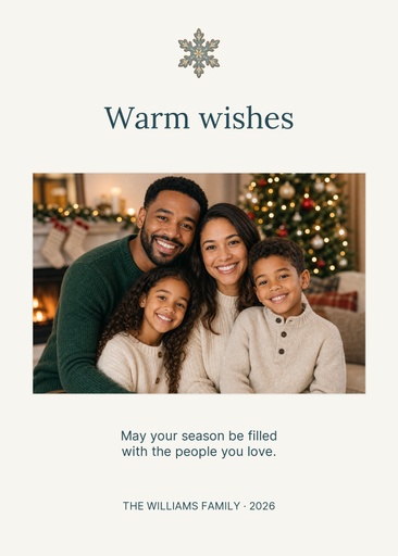 5 × 7 holiday card size of Winter Keepsake