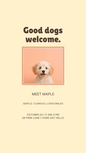 Story opener size of Good Dogs Welcome