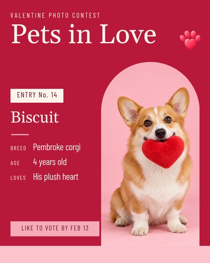 Portrait post size of Pets in Love Photo Contest