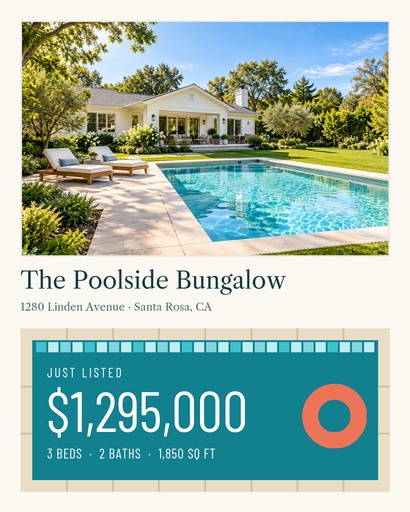 Portrait post size of The Poolside Bungalow Listing