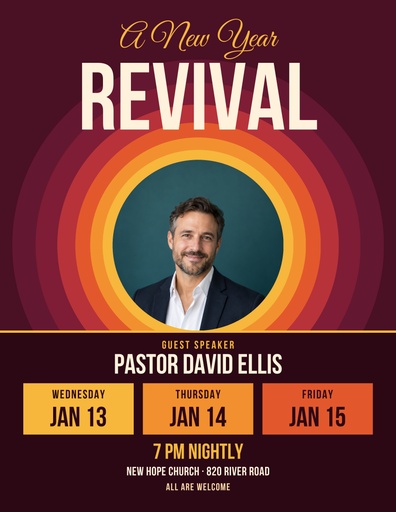 Letter flyer size of A New Year Revival