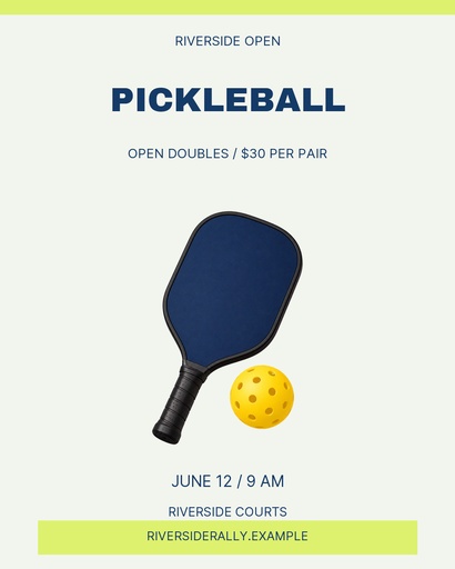 Portrait post size of Riverside Pickleball Open