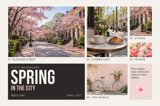 Landscape collage size of Spring in the City