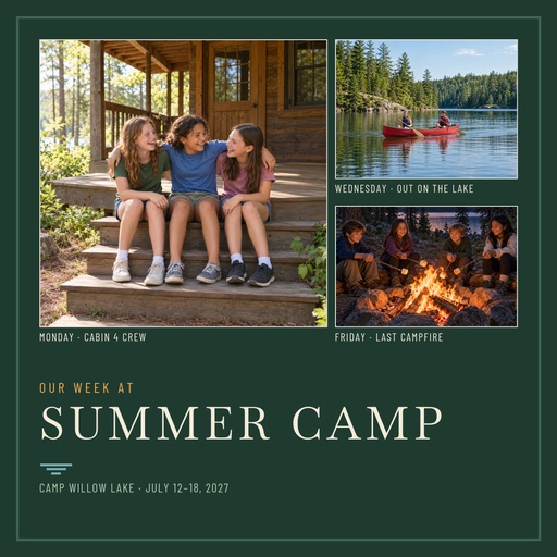 Square collage size of Our Week at Summer Camp