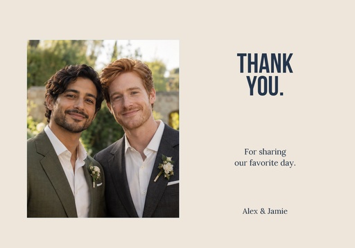 Thank-you card size of City Hall and Forever