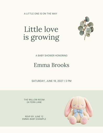 Letter flyer size of Little Love Grows