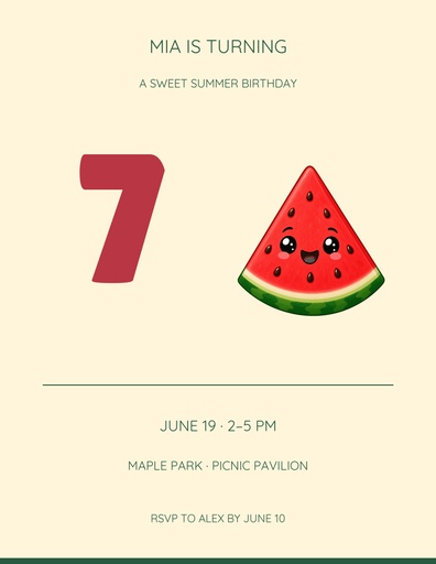 Letter flyer size of Sweet on Seven
