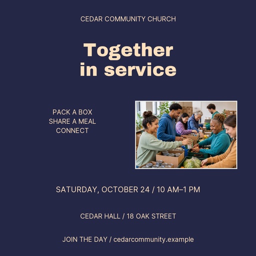 Square post size of Together in Service