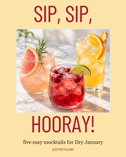 Portrait post size of Five Mocktails for Dry January