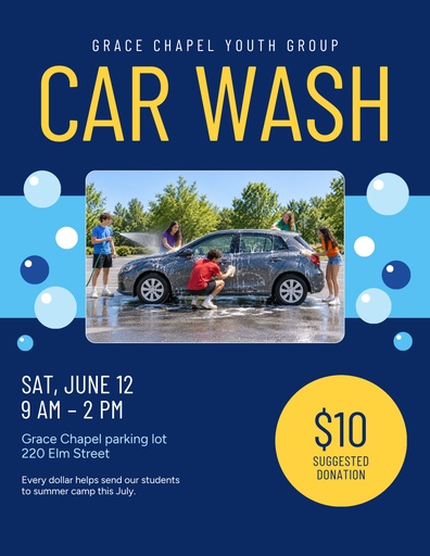 Letter flyer size of Youth Group Car Wash