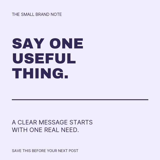 Square post size of Small Brand, Clear Message