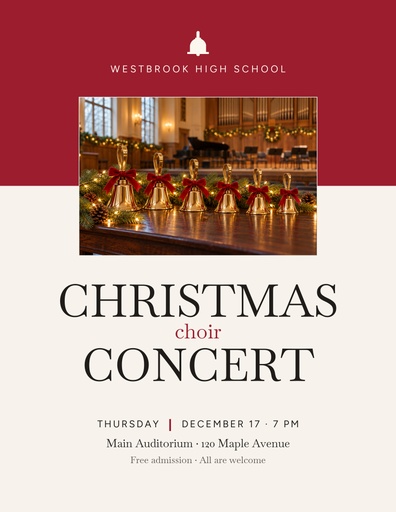 Letter flyer size of Christmas Choir Concert