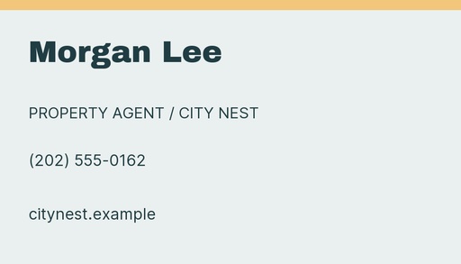 Agent contact card size of City Nest Listing