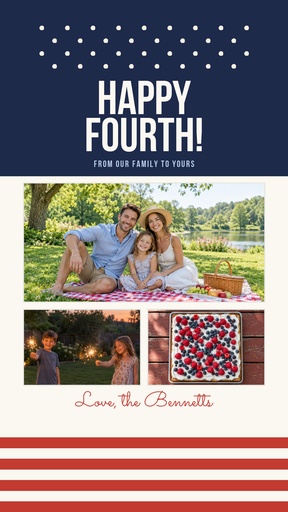 Story opener size of Happy Fourth from Our Family