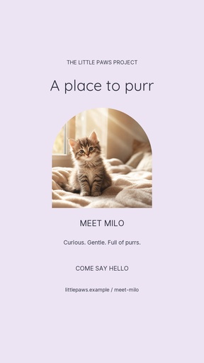Story opener size of A Place to Purr