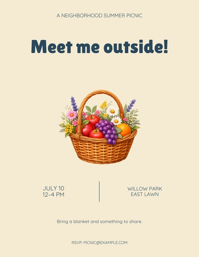 Letter flyer size of Meet Me Outside